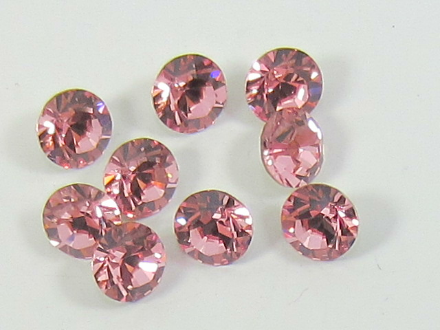 pp18 (2.4-2.5mm) 1 Gross LIGHT ROSE POINTED BACK STAR BRIGHT Rhinestones